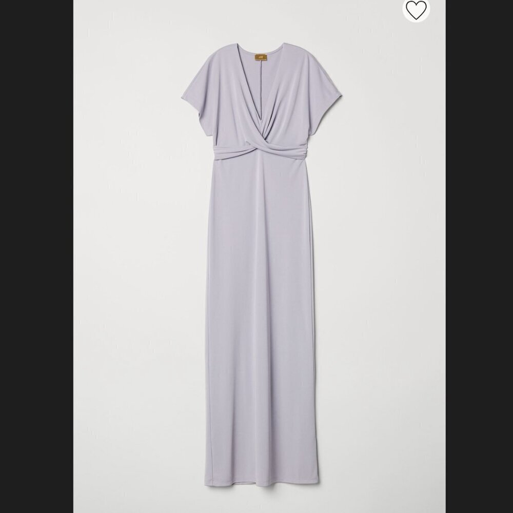 H&M Lavender Floor Length Short Sleeve Maxi Dress(Excellent Condition)Size 4 NWT - Picture 4 of 6
